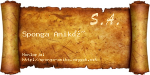 Sponga Anikó névjegykártya